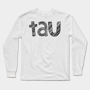 Tau Letter Doodle Pattern Long Sleeve T-Shirt